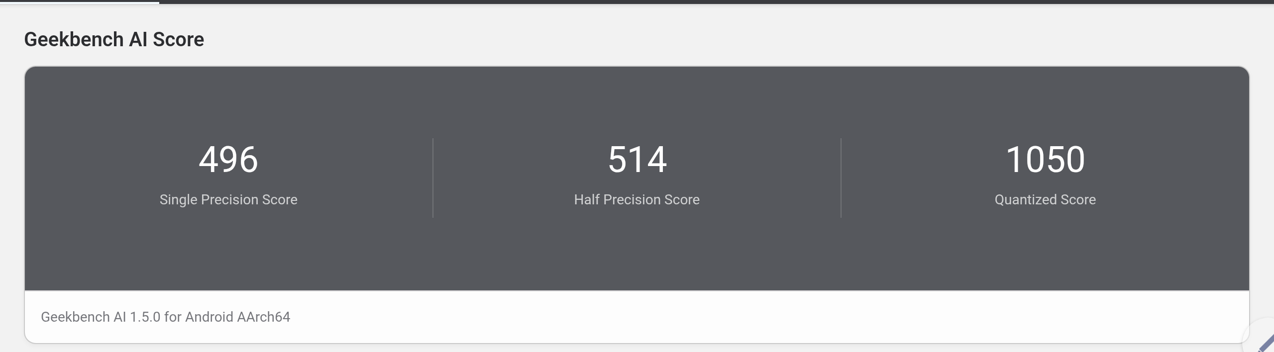Lenovo Idea Tab Geekbench AI計測結果