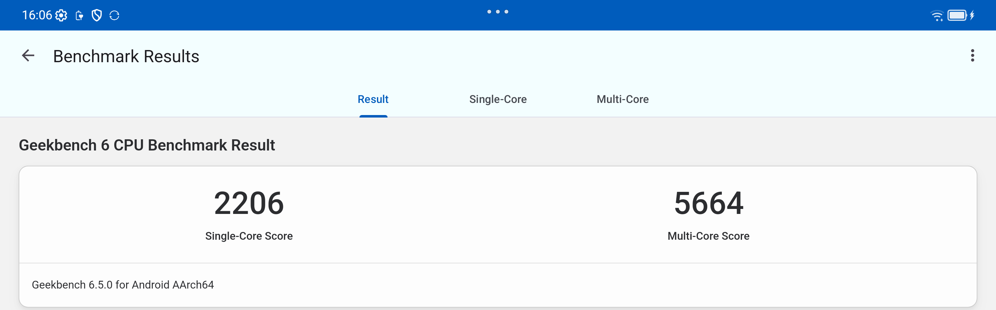 Lenovo Yoga Tab　Geekbench 6計測結果