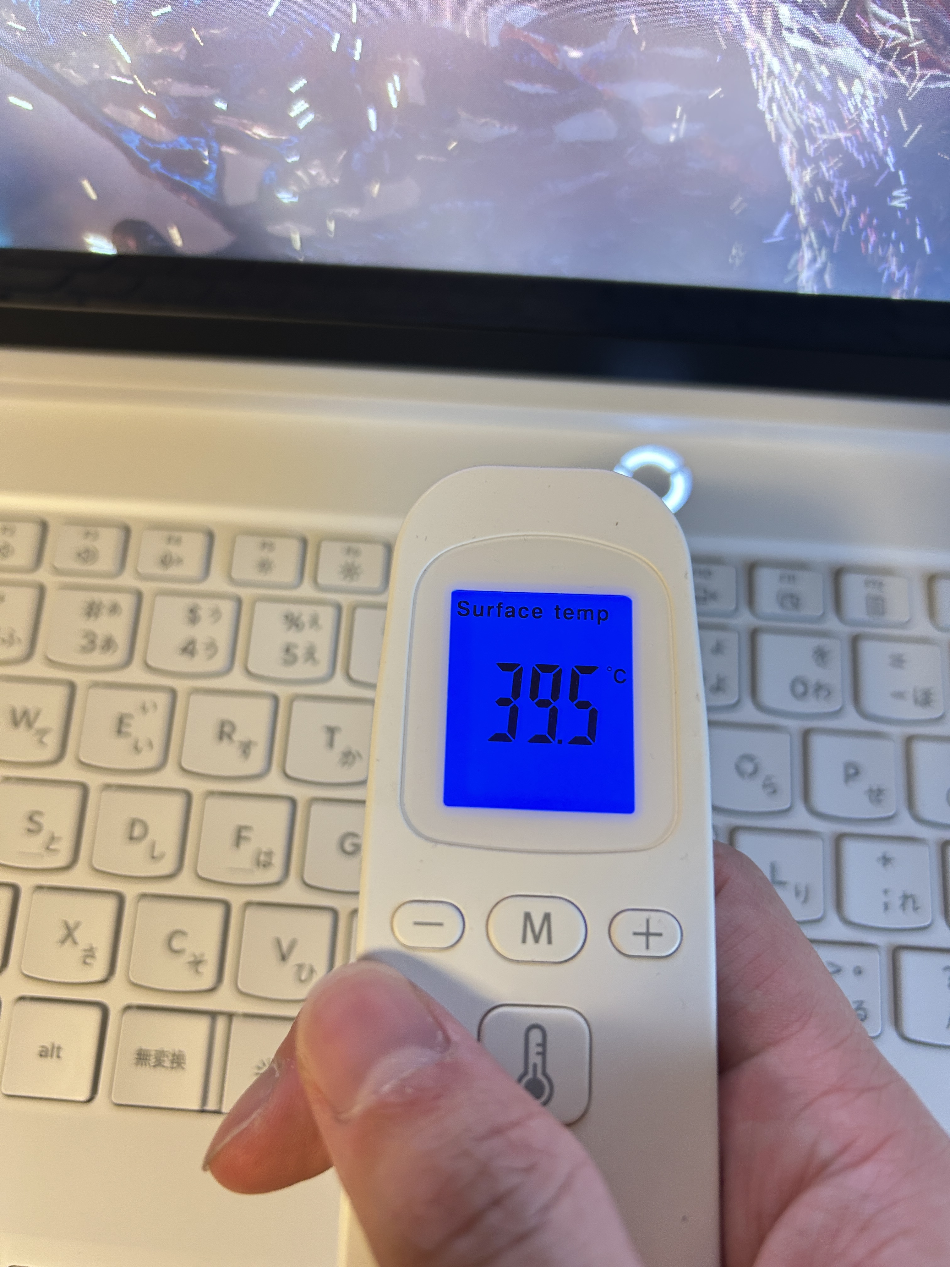 Lenovo Legion 7i Gen 10(16型 Intel) Fire Strike計測時の表面温度