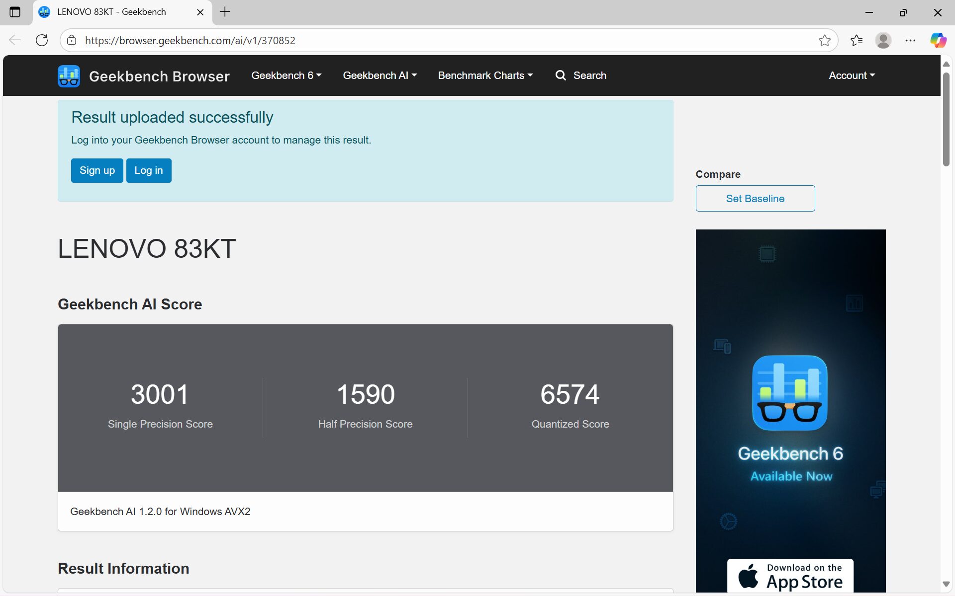 Lenovo IdeaPad 5 2-in-1 Gen 10(14型 AMD)　Geekbench AI計測結果