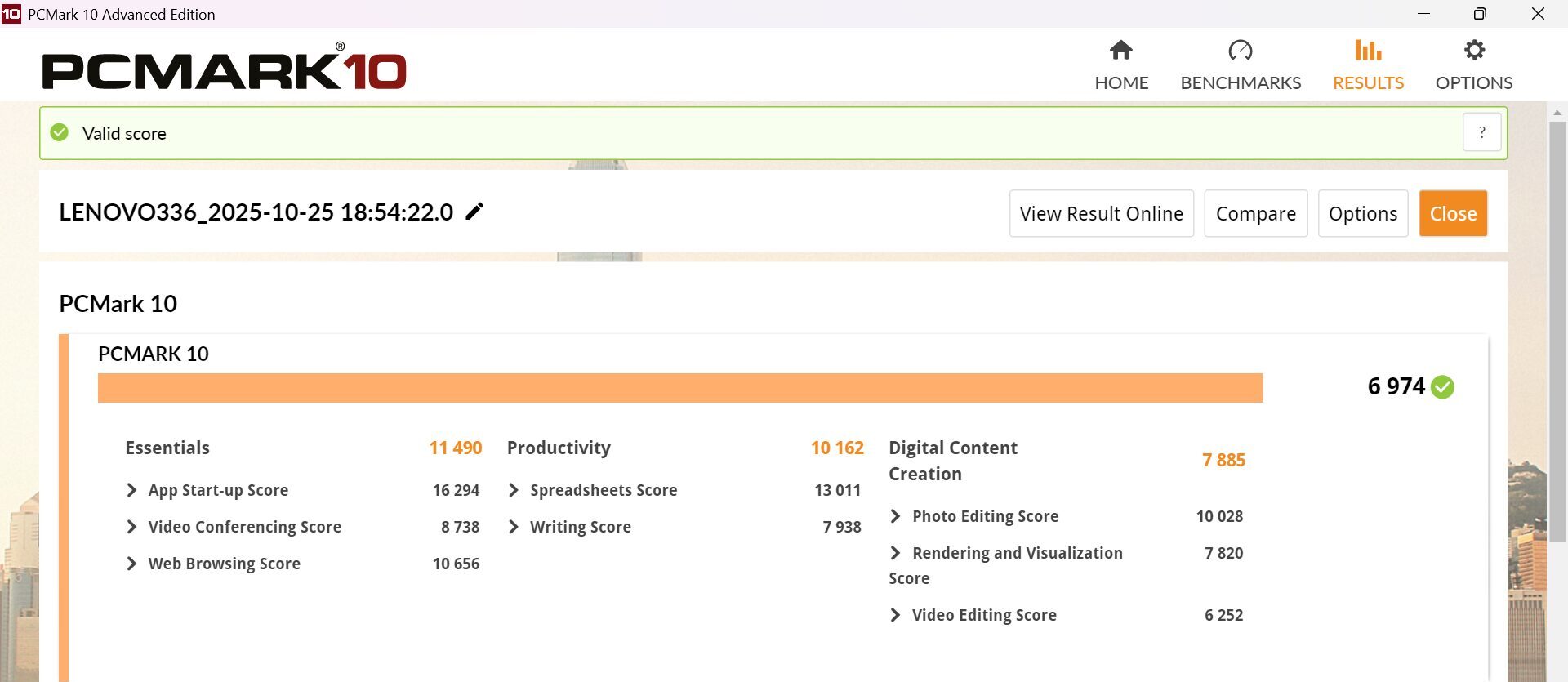 Lenovo IdeaPad 5 2-in-1 Gen 10(14型 AMD)　PCMark10計測結果