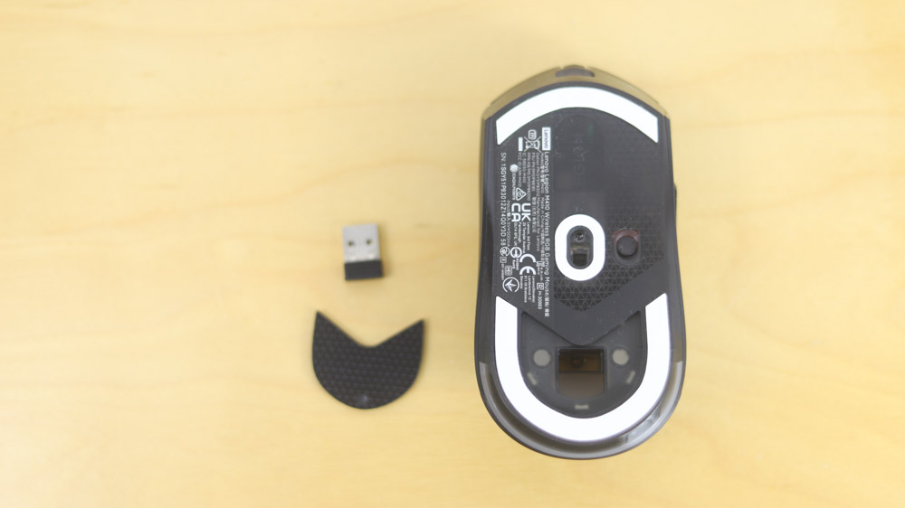 Lenovo Legion M410 ワイヤレス RGB ゲーミングマウス USBレシーバーの収納場所