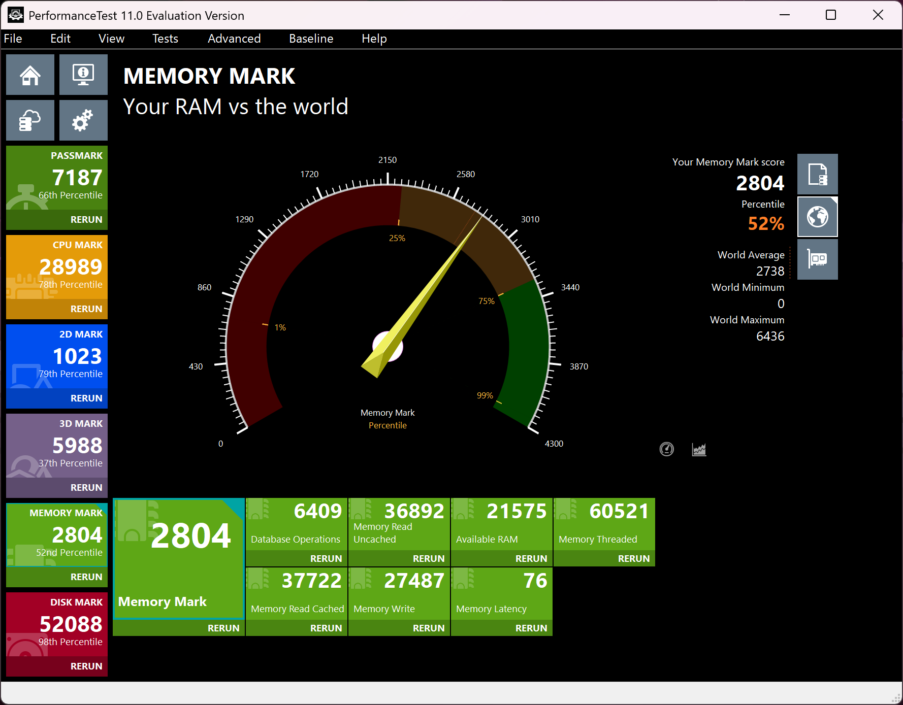 Lenovo IdeaPad Pro 5 Gen 10(14型 AMD) Memory Mark計測結果
