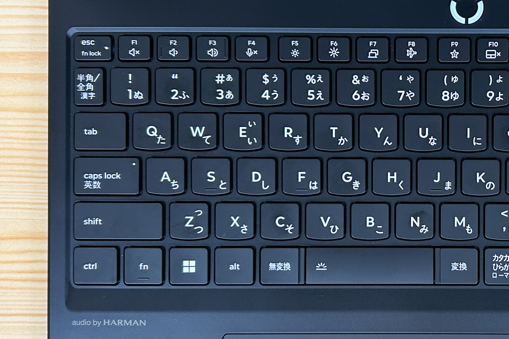 Lenovo Legion 5i Gen 10 よく使うキーに突起が付いたキーボード