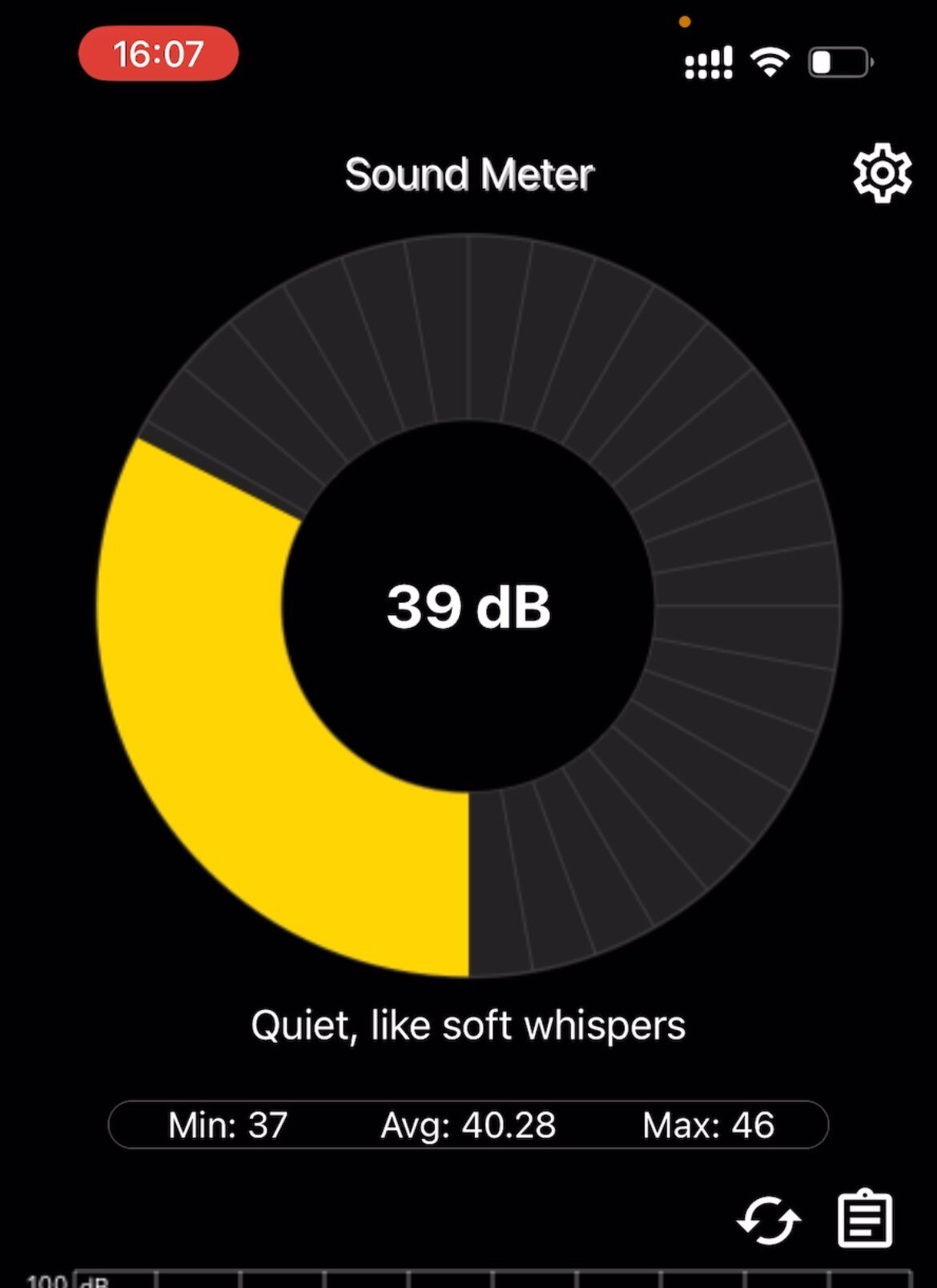 LOQ Tower 26ADR10 (AMD) ベンチマーク実行時の騒音値　パフォーマンスモード