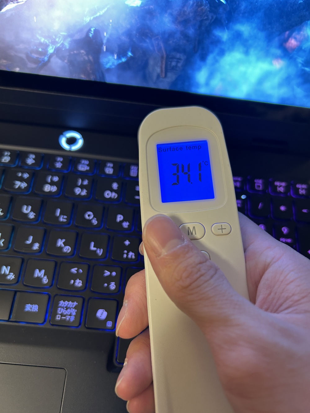 Lenovo Legion 5i Gen 10 ベンチマーク計測時のPC表面温度