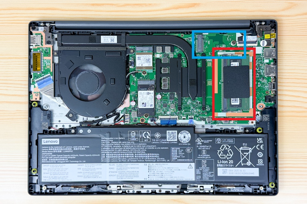 Lenovo IdeaPad Slim 3 Gen 10 (14型 AMD)　筐体内部