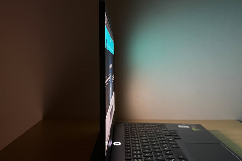 Lenovo LOQ 15AHP10(15.6型 AMD) ディスプレイ　視野角のチェック　真横から