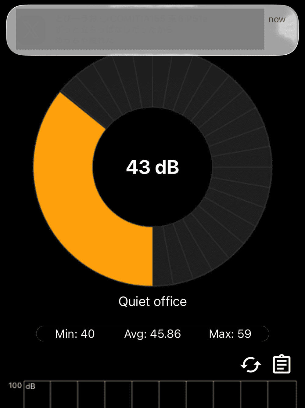 Lenovo LOQ Tower 17IAX10(Intel) ベンチマーク実行時のPC騒音値