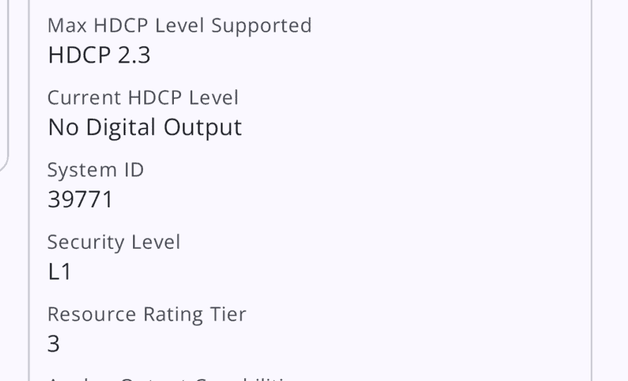 LEGION Tab (8.8”､5)　DRM InfoでWidevine L1を確認