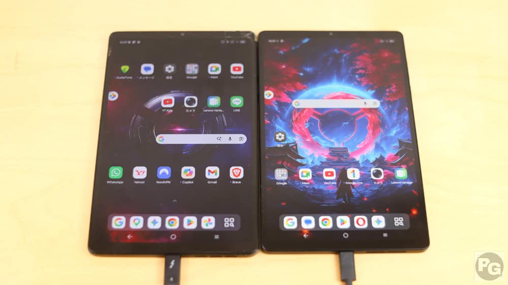 LEGION Tab (8.8”､5) とGen 3の充電時間比較