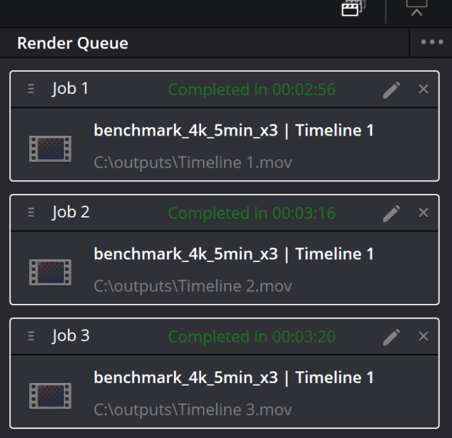Ryzen AI 7 445 4K動画エンコード時間・3回の平均は3分10秒
