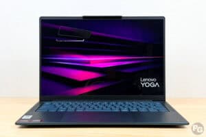 Lenovo Yoga Slim 7a Gen 11(14型 AMD)　正面。色鮮やかなディスプレイが見える