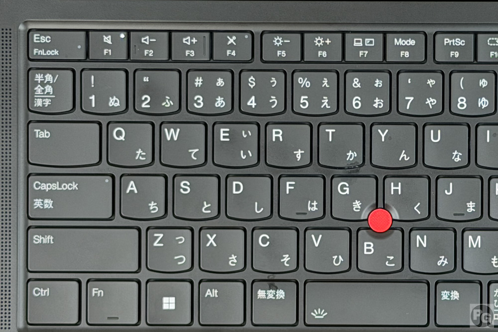 Lenovo ThinkPad E14 Gen 7 ILL(14型 Intel)キーボードに触覚突起があるのでブラインドタッチでも間違えにくい