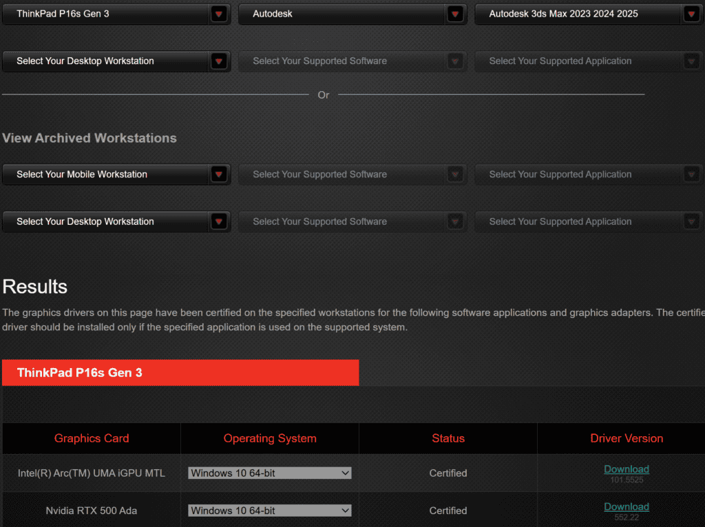 ThinkPad P16s Gen 3 (16型 Intel) ISV認証を確認