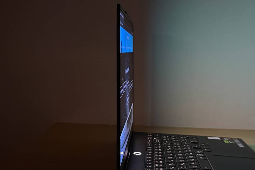 Lenovo Legion 5a Gen 11 (15.3 AMD) 視野角のチェック。横から見てもしっかりと見える