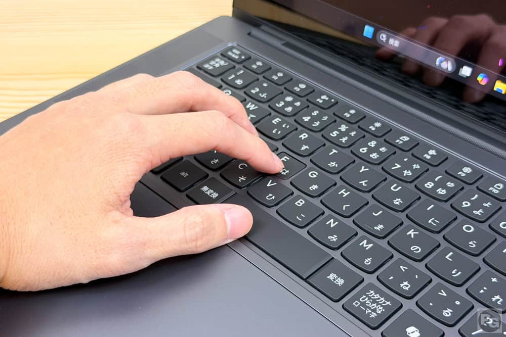 Lenovo Yoga Pro 7 Gen 11 (15.3型 AMD)　コーティングが施してあるキーボード