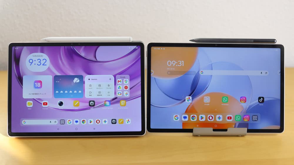 Lenovo Yoga Tab Gen 2とGen 1を並べて比較撮影